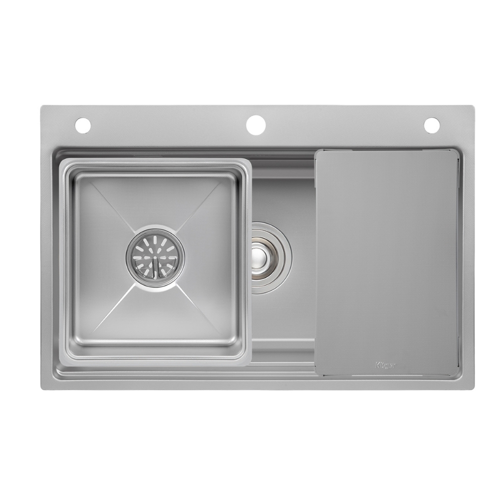 Chậu rửa bát 1 hố Kluger KH8050SL Plus (800x500x210mm) - Image 4