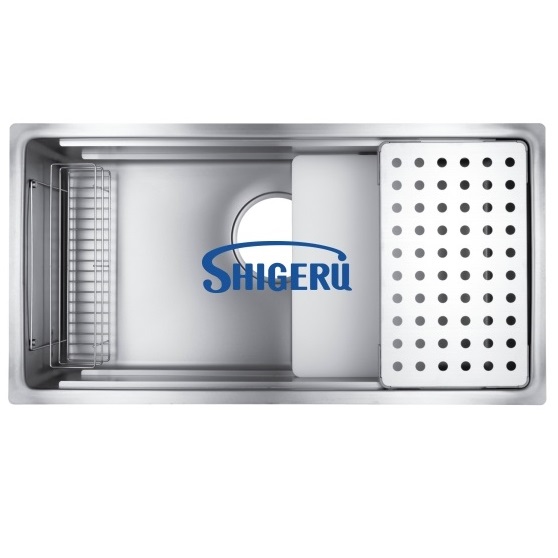 Chậu rửa bát 1 hố lớn nội địa Nhật Bản Shigeru JSL-K FS (Inox 304 trơn) - Image 3
