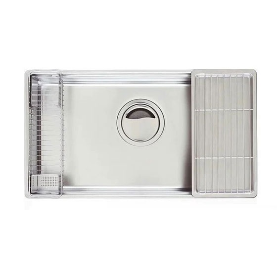 Chậu rửa bát 1 hố lớn nội địa Nhật Bản Shigeru LE JSL-K 3F FS (Inox 304 sần) - Image 5