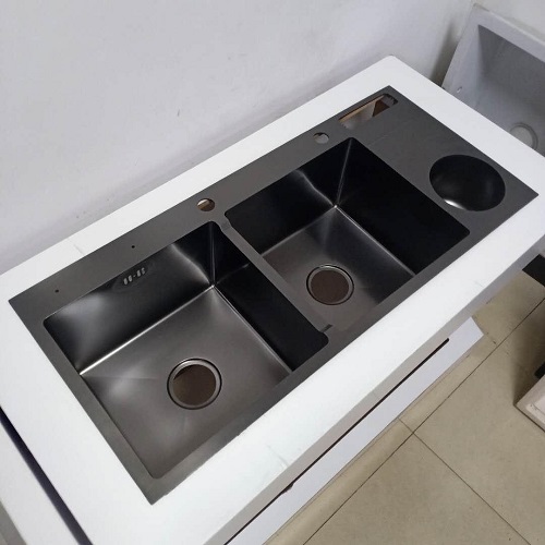 Chậu rửa bát 1 hố màu đen đúc Handmade Inox 304 Miken MKRB-7846B (78x46cm) - Image 5