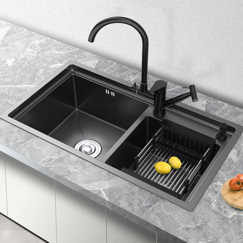 Chậu rửa bát 1 hố màu ghi hoa dâu Inox SUS 304 Miken Grunder MKRB-8248 (82x48 cm) - Image 3