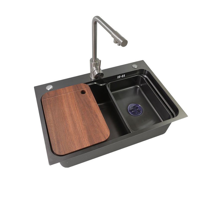 Chậu rửa bát 1 hố màu Nano màu ghi xám Homaya HM-7846GR (78x46cm) - Image 5