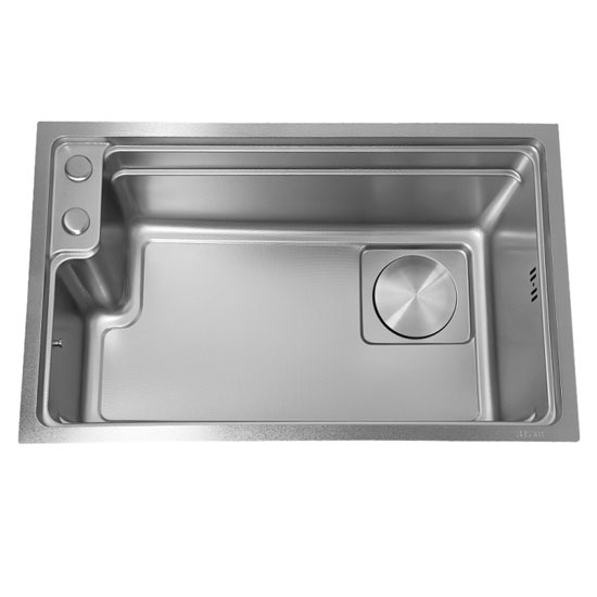 Chậu rửa bát 1 hố Nano bạc GRUNDER GR-7545-2MB (750x450x220mm)