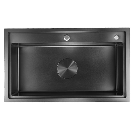 Chậu rửa bát 1 hố Nano màu đen GRUNDER GR-7545JD (750x450x220mm) - Image 3