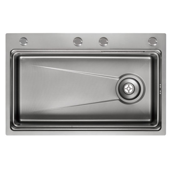 Chậu rửa bát 1 hố Nano màu đen GRUNDER GR-7646-5MD (760x460x220 mm) - Image 4