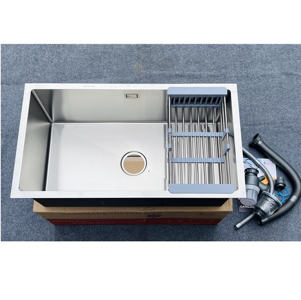 Chậu rửa bát 1 hố phủ nano màu đen Kagol KND7848N (78x48x24cm) - Image 4