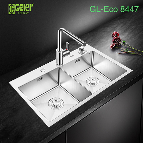 Chậu rửa bát 2 hố cân Geler GL Eco-8447