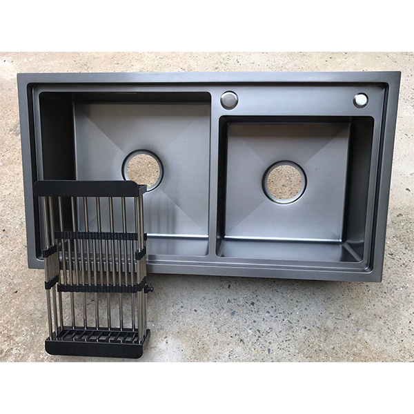 Chậu rửa bát 2 hố cân Nano Black Kagol 8245BC (82x45) - Image 4