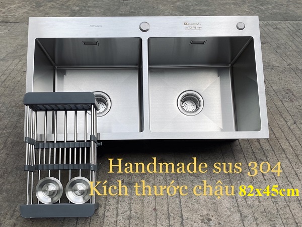 Chậu rửa bát 2 hố cân nhỏ Inox SUS304 Kagol 7040C - Image 4