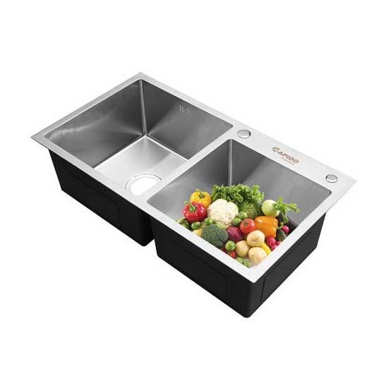 Chậu rửa bát 2 hố cân Rapido RS-7843-3EW (780x430x230 mm) - Image 5