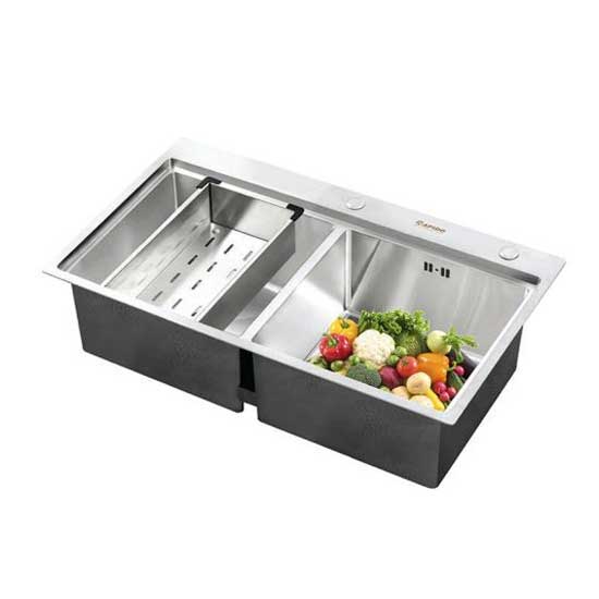 Chậu rửa bát 2 hố cân Rapido RS-8245-2EW (820x450x230mm) - Image 3