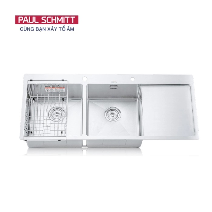 Chậu rửa bát 2 hố có bàn Paul Schmitt PA11648-T (1160x480x230 mm)