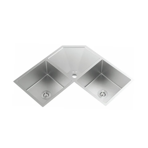 Chậu rửa bát 2 hố đặt góc NOBINOX LIKEN NL700 (960x450x230mm)
