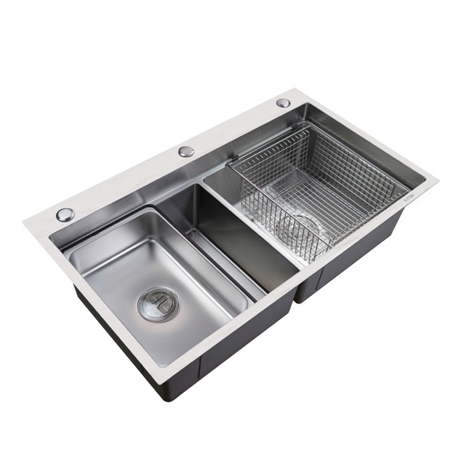 Chậu rửa bát 2 hố Inox SUS304 Classic DS8235 (820x450x230mm) - Image 3