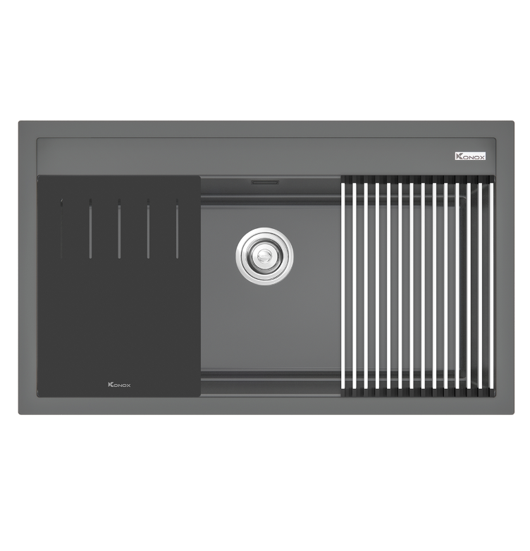 Chậu rửa bát 2 hố KONOX Workstation Sink-Topmount Sink KN8250TD (820*500*228mm) - Image 4