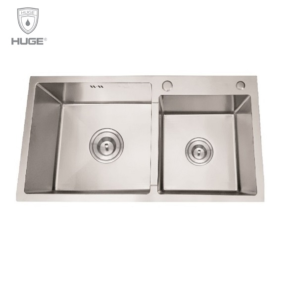Chậu rửa bát 2 hố lệch có bàn Huge H-P200D (1000x480x230mm) - Image 4