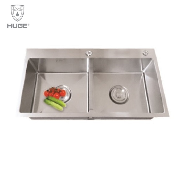Chậu rửa bát 2 hố lệch Huge H-P200A1 (820x480x230mm) - Image 4