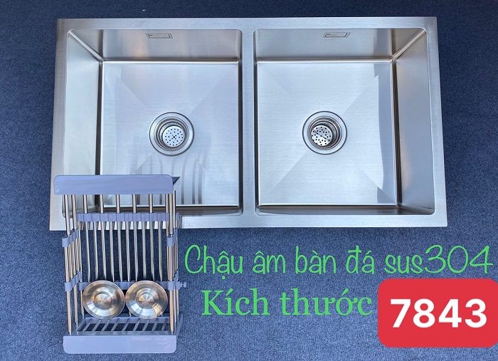Chậu rửa bát 2 hố lệch Nano Black màu đen Kagol 7843BL (78x43cm) - Image 5