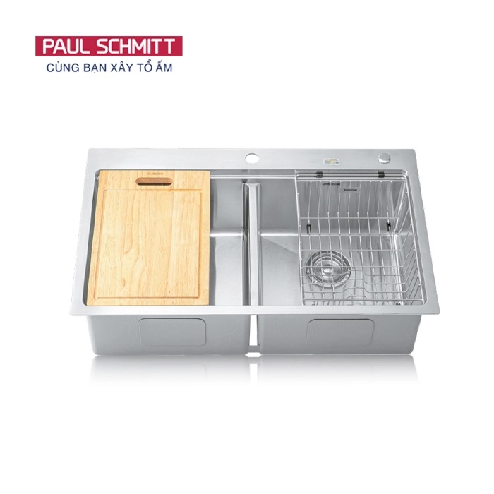 Chậu rửa bát 2 hố lệch Paul Schmitt PA8045-TL (800x450x230mm) - Image 3