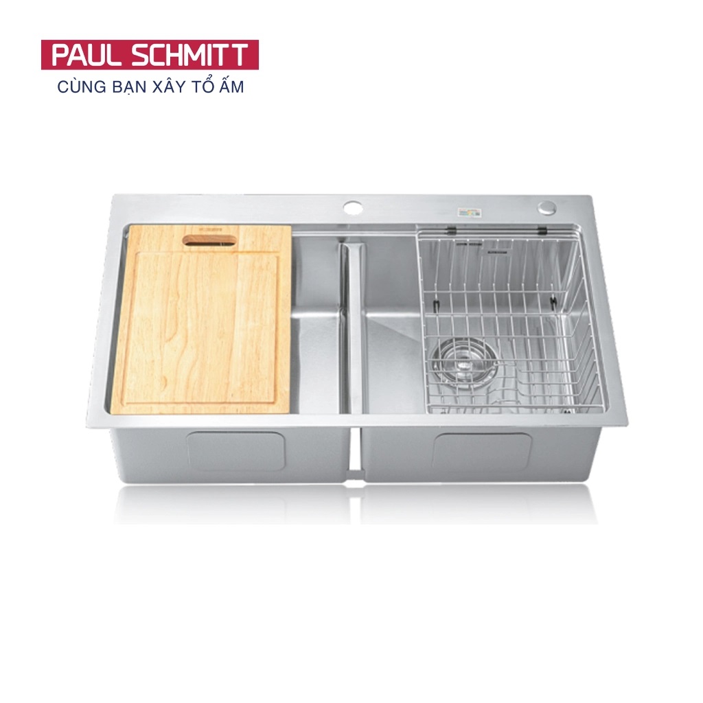 Chậu rửa bát 2 hố lệch Paul Schmitt PA8248-TLD (820x480x230mm) - Image 4