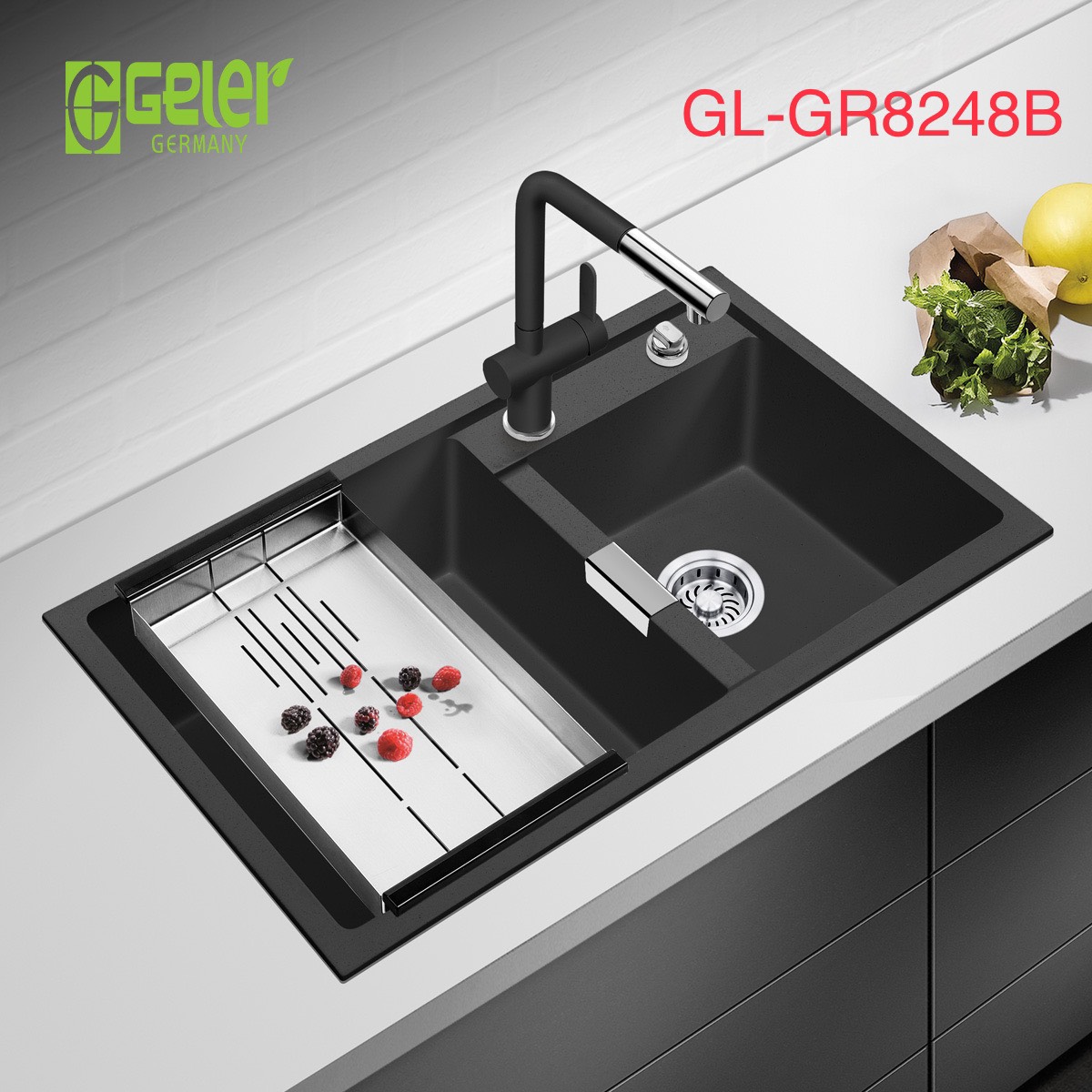 Chậu rửa bát bậc thang Geler GL-8048 - Image 5