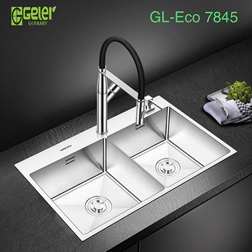 Chậu rửa bát đá 1 hố màu be Geler GL-GR 8048C (800x480x205mm) - Image 3