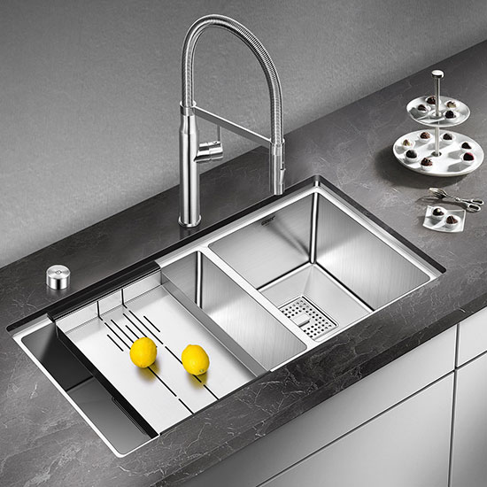 Chậu rửa bát đá 2 hố màu be Geler GL-GR 9248C (920x490x205mm) - Image 5