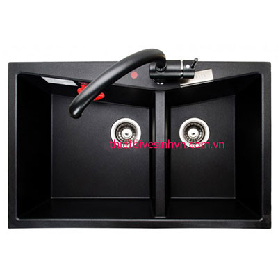 Chậu rửa bát đá nhân tạo Carysil REC1 màu đen - Image 5