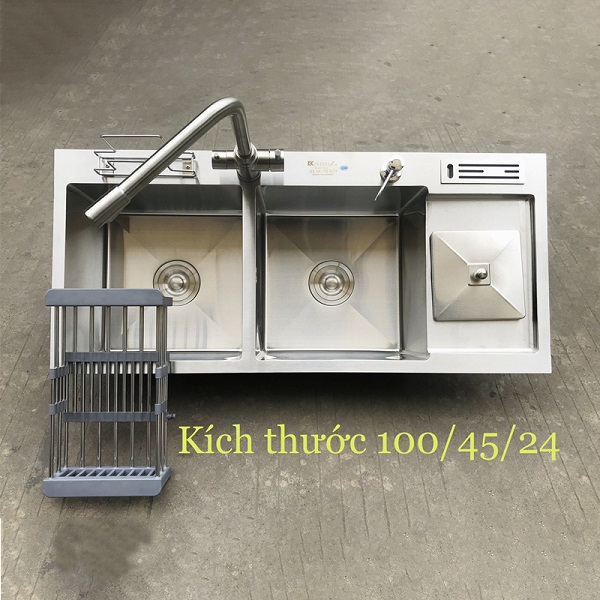 Chậu rửa bát đúc liền khối Kagol 10045CD-CT-HR (100x45cm)