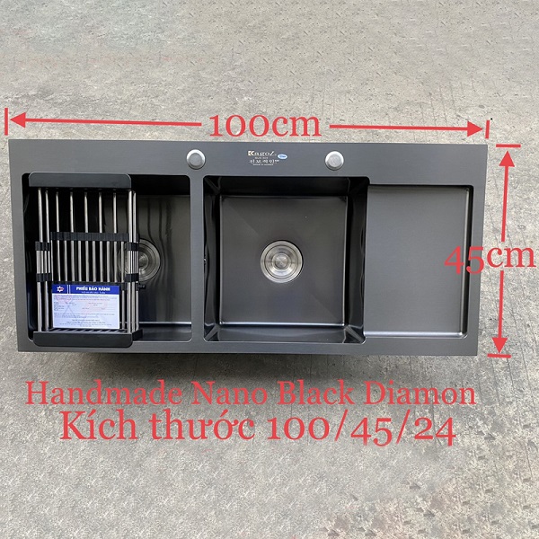 Chậu rửa bát giá rẻ 2 hố lệch Korea TP-6843 (680x430) - Image 4