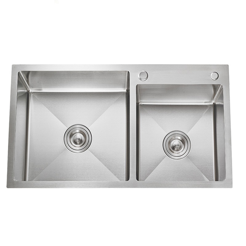 Chậu rửa bát giá rẻ đúc liền khối 2 hố lệch Korea TP-H-7040-1 (700x400) - Image 5