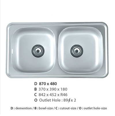 Chậu rửa bát Hàn Quốc Ecofa ESD-7743 (Kích thước: 77x43cm) - Image 4