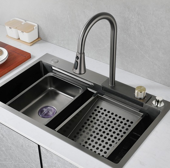 Chậu rửa bát Handmade 1 hố Inox 304 Miken MKRB-6045 (60x45x25cm) - Image 3