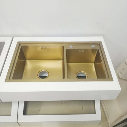 Chậu rửa bát Handmade Inox 304 mạ vàng Miken MKRB-8245GLA (Đặt hàng 7-15 ngày - 82x45x24cm)