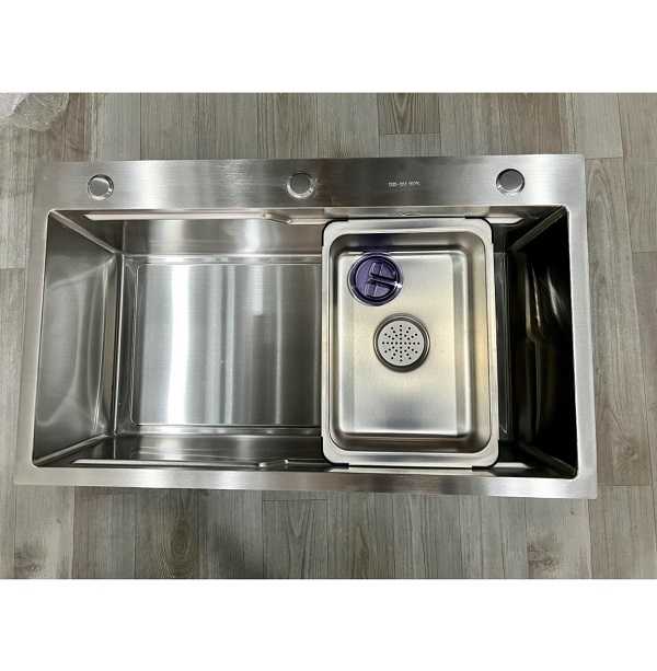 Chậu rửa bát Handmade Inox 304 màu đen Miken MKRB-10045BLB (Đặt hàng 7-15 ngày - 100x45x24cm) - Image 5