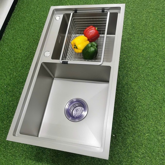 Chậu rửa bát Handmade Inox 304 phủ nano Miken MKRB-8345NC (830x450x250mm) - Image 4