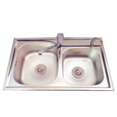 Chậu rửa bát Inox 2 hố cân Lucky Tân Mỹ AK8350 (830x450x240mm) - Image 4