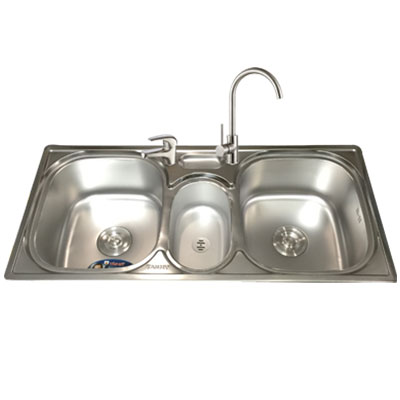 Chậu rửa bát Lucky Tân Mỹ LK4437 (485x445x220) - Image 4