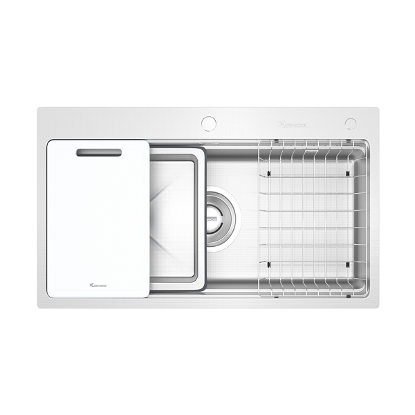 Chậu rửa bát phong cách Nhật bề mặt mịn Konox Tari 400SM (440x440x230mm) - Image 4