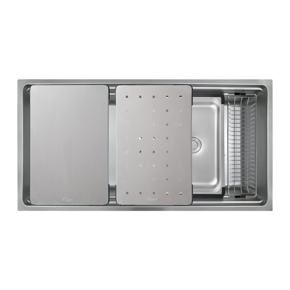 Chậu rửa bát Posco 304 Linen dập nổi KLUGER KW8191FS-S79 (790x500x220mm) - Image 5