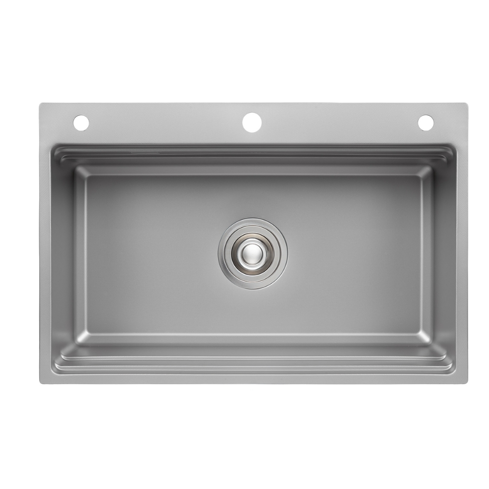 Chậu rửa bát Posco 304 Linen dập nổi KLUGER KWF8161FS-S76 (760x500x220mm)