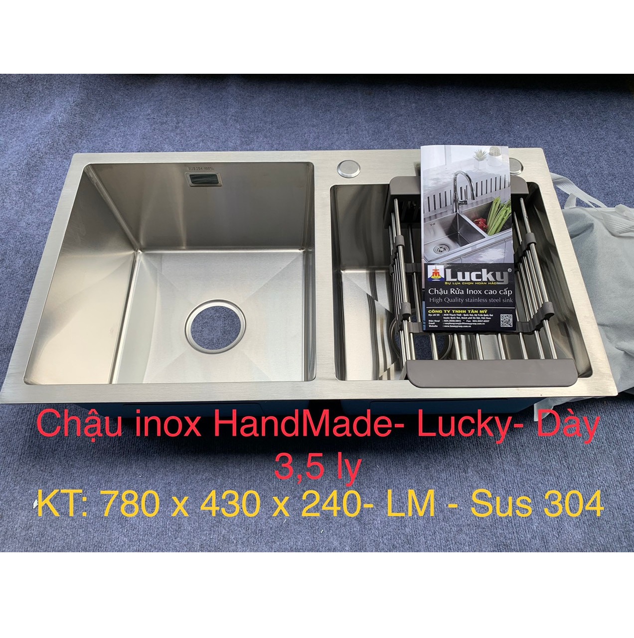 Chậu rửa bát Tân Mỹ TM-18 (810x445x220) - Image 5