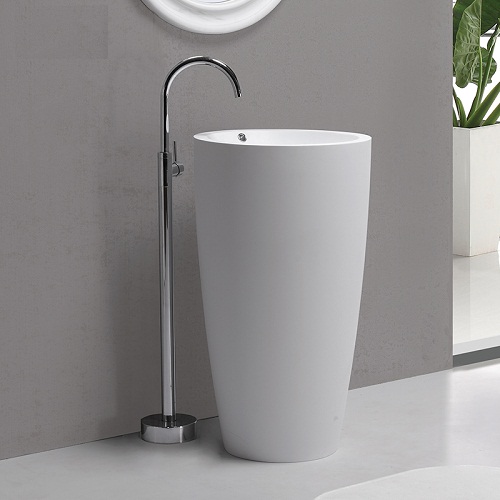 Chậu rửa đá nhân tạo chân đứng S-008 (Đặt hàng 20-25 ngày - Chưa bao gồm vòi)