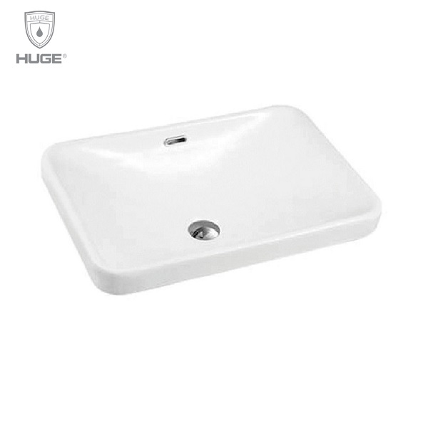 Chậu rửa lavabo bán âm bàn Huge H-LB1605 (605x415x185mm)