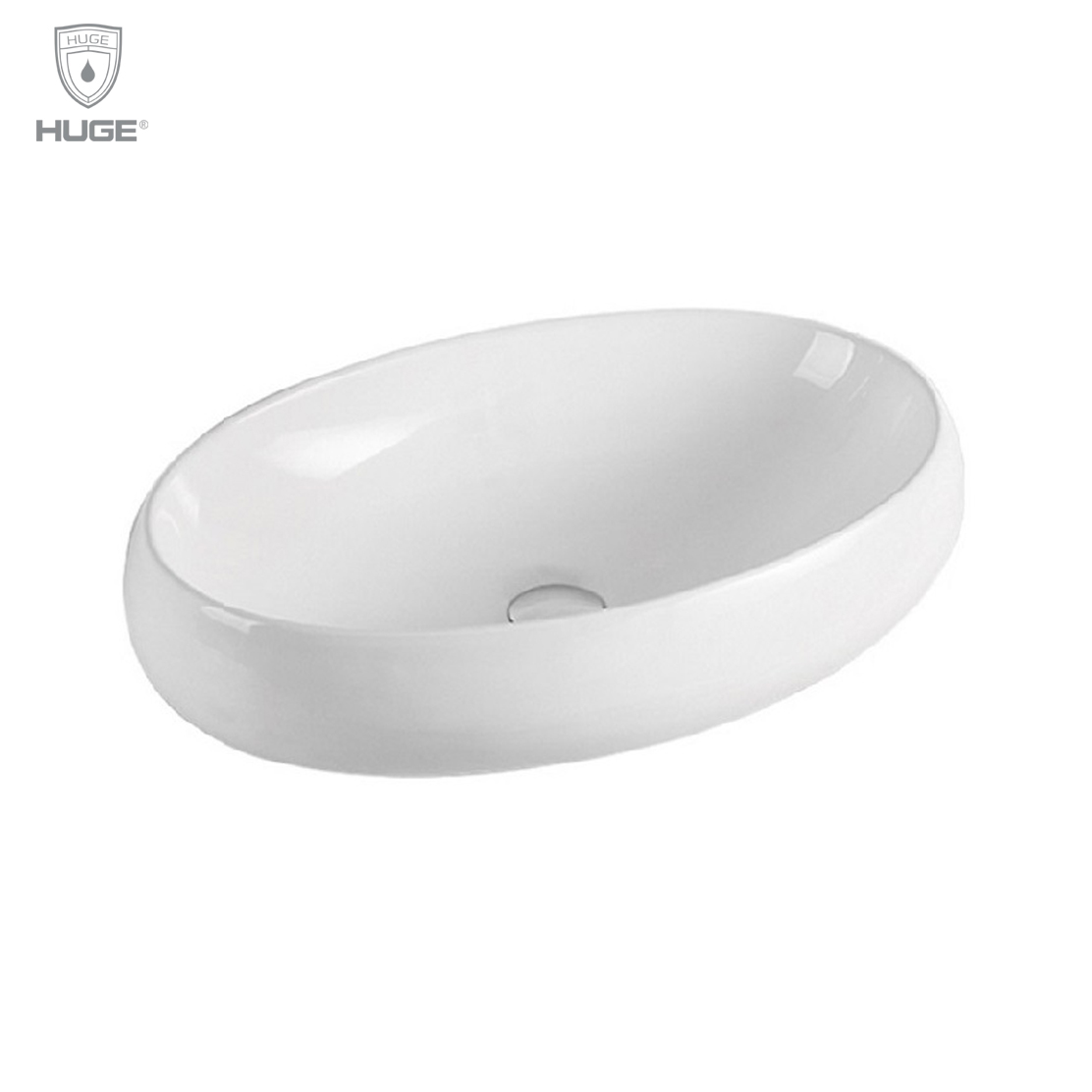Chậu rửa lavabo bán âm bàn Huge H-LB1605 (605x415x185mm) - Image 5