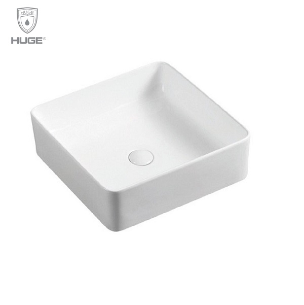 Chậu rửa lavabo bán âm bàn Huge H-LB1605 (605x415x185mm) - Image 6