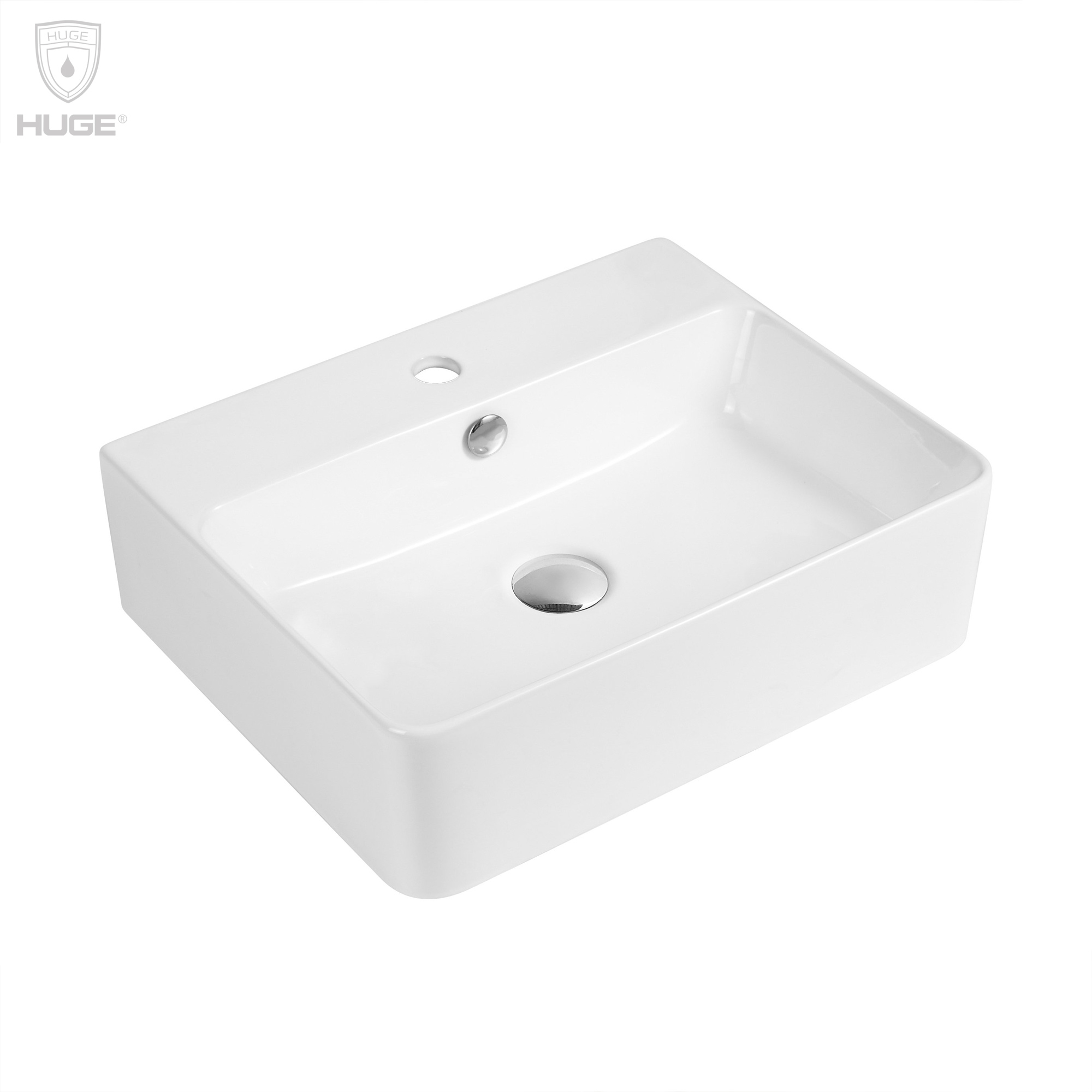 Chậu rửa lavabo bán âm bàn Huge H-LB2595 (595x400x170mm) - Image 5