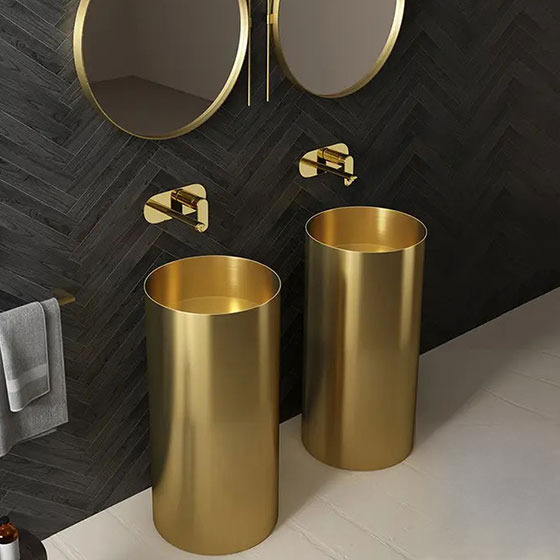 Chậu rửa lavabo chân đứng hình tròn màu đen Inox 304 Miken MKC-B8809 ( Đặt hàng trước 7-15 ngày) - Image 4