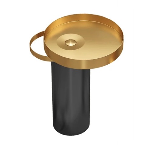 Chậu rửa lavabo chân đứng hình tròn màu vàng đen Inox 304 Miken MKC-BG8809 ( Đặt hàng trước 7-15 ngày)