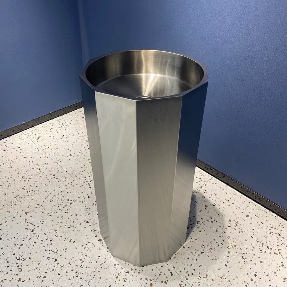 Chậu rửa lavabo chân đứng Inox 304 màu vàng đồng Miken MS-8804LG (Đặt hàng trước 7-15 ngày) - Image 5